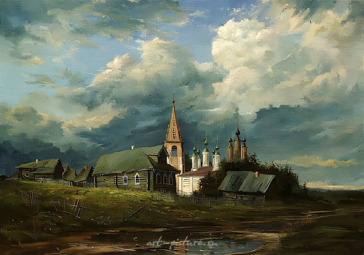 Солигалич. Воскресенский монастырь, 1987, холст, масло, 50х70