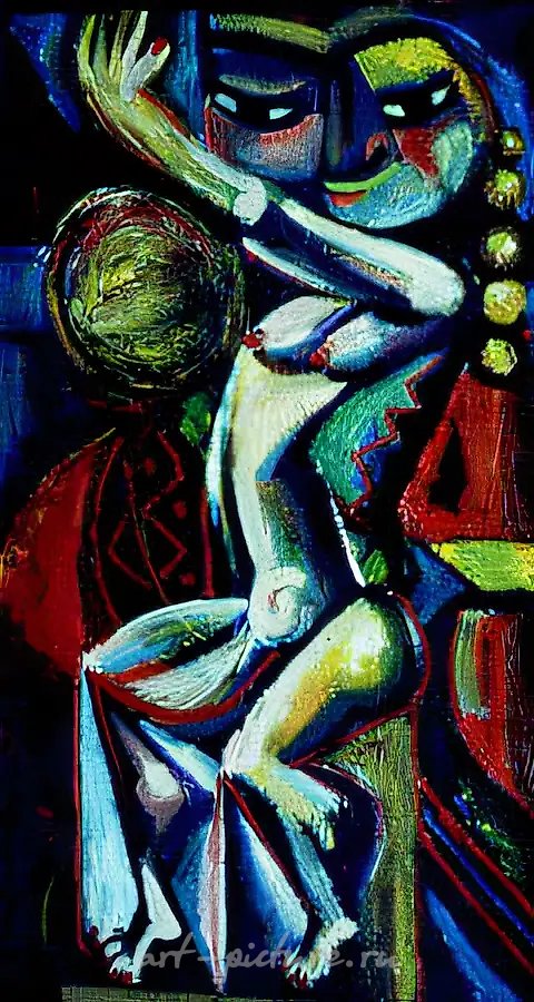 Ритмы востока, 1991, картон, масло, 47х32 Собственность автора