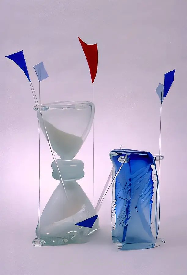 Песочные часы, 1989, стекло, гутная техника, высота 44 Собственность автора