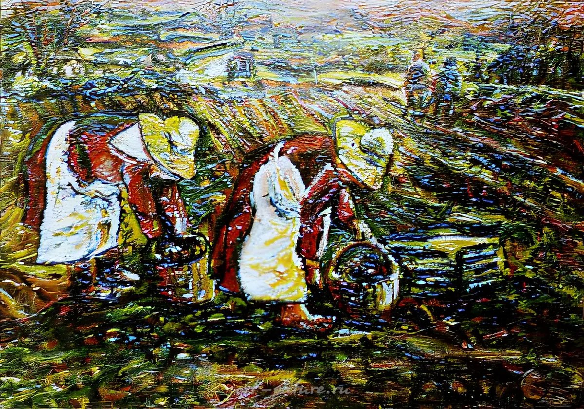 Земледельцы, 1976, оргалит, масло, 50х67 Собственность галереи "Арта". $ 1500