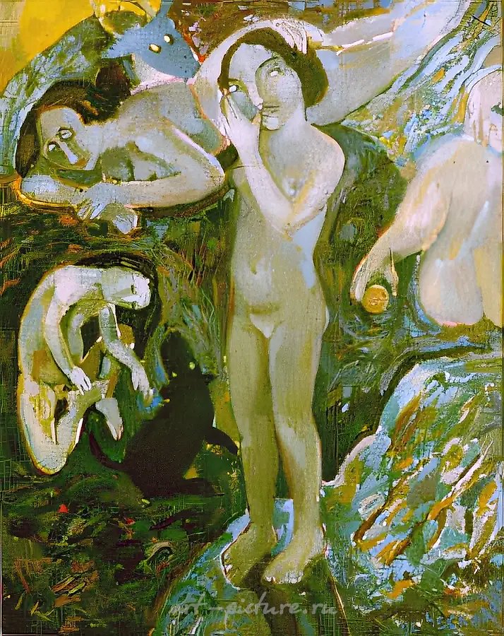 银色海滩,1992年,布面油画,107x90,"阿尔塔"画廊收藏。$3000