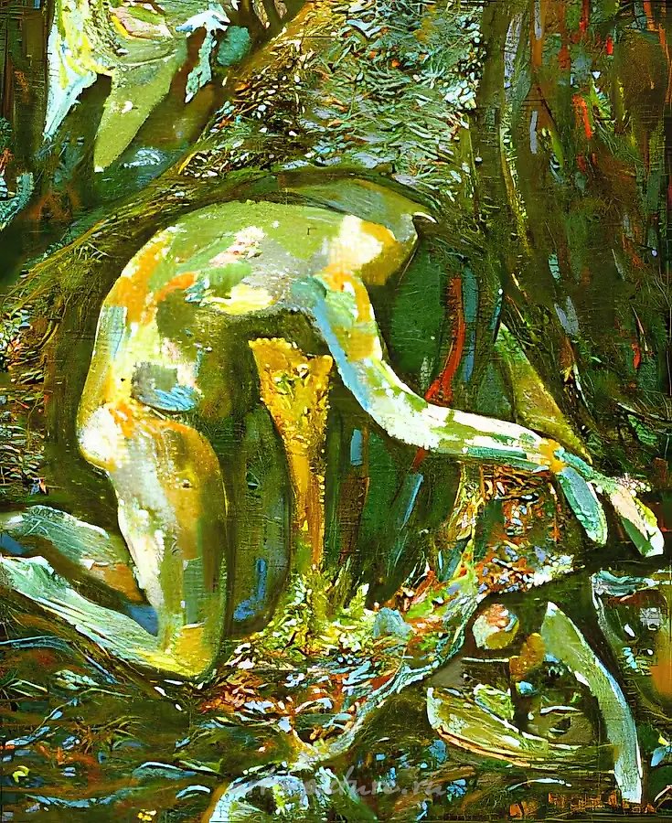 在寒冷水中的倒影,1992年,纤维板,油画,74×62.5 厘米,"阿尔塔"画廊藏品。$1000