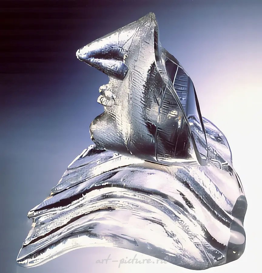 Пенелопа, 1984, стекло, горячее фасонирование, гутная техника, 30х35х10 Собственность Всероссийского музея декоративно-прикладного и народного искусства.Москва.