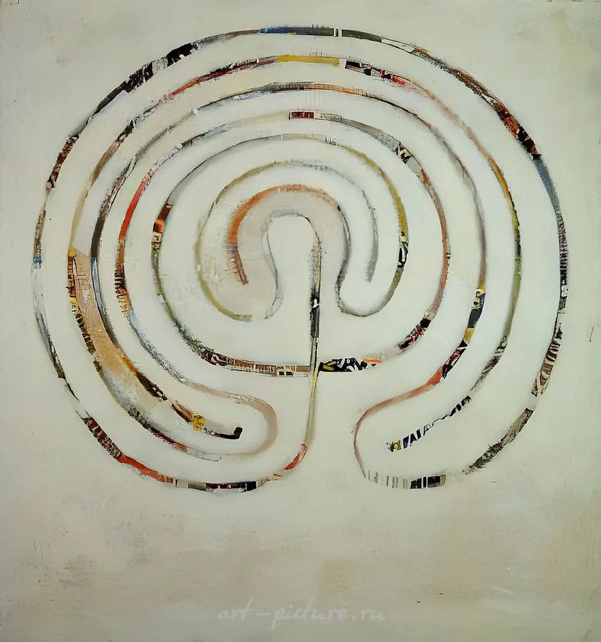 Лабиринт, 1992, холст, смешанная техника, 180х175