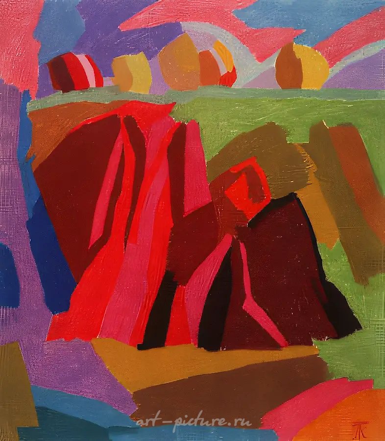 Шествие яблок, 1990, бумага, пастель, 70х61