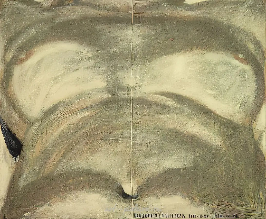 В саду. Зима., 1989, бумага, пастель, 100х120 Собственность галереи "Московская палитра".Москва