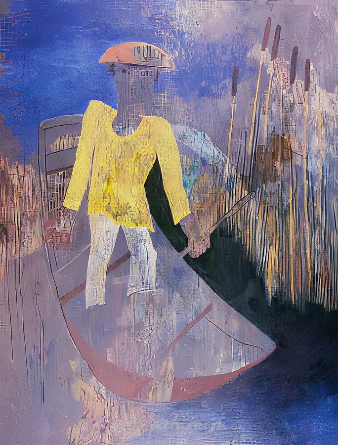 Сумерки над водой, 1991, оргалит, масло, 170x135. Собственность автора