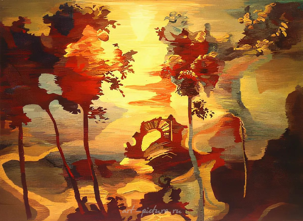 Руины, 1990, ручное ткачество, шерсть, лен, 220х300 Собственность посольства России в Афинах