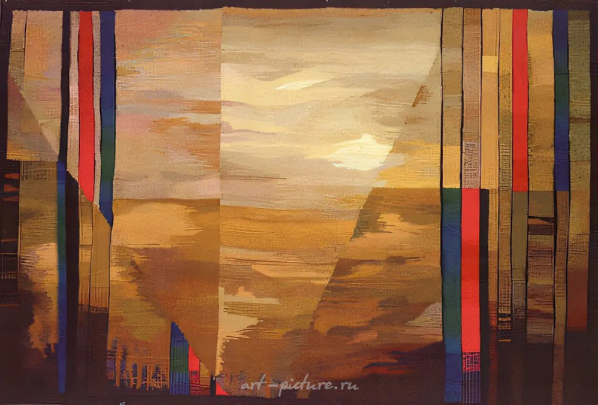 Желтая планета, 1992, ручное ткачество, шерсть, лен, 76х114 Собственность автора