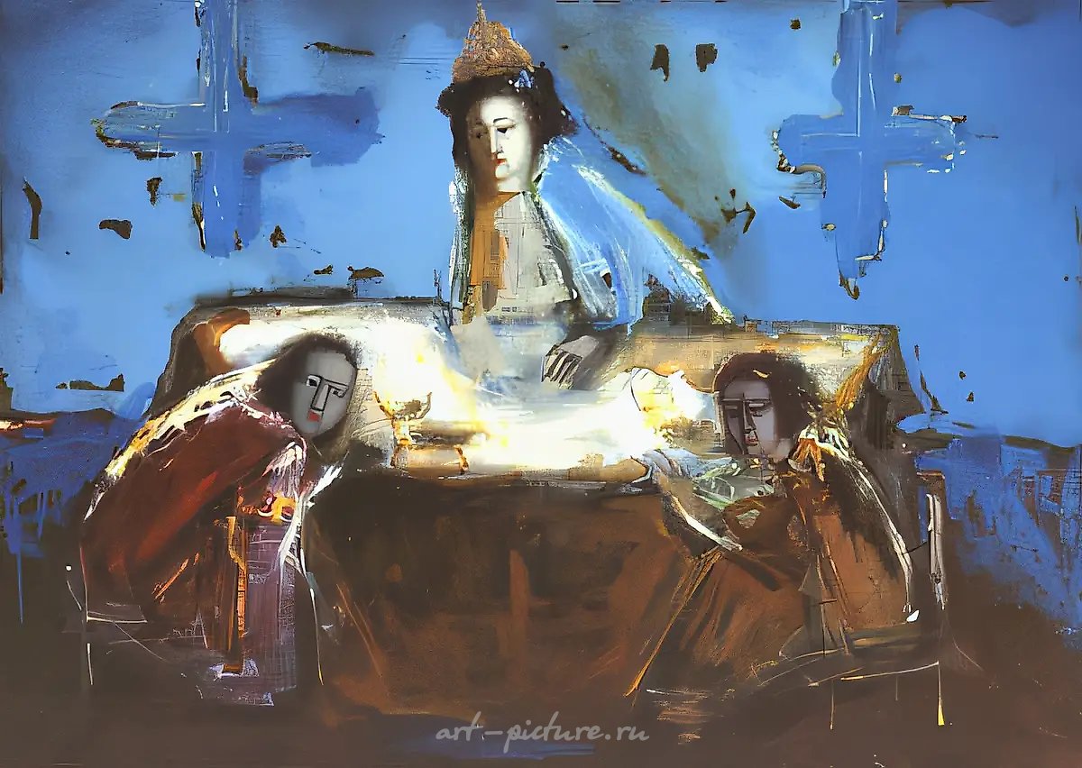 餐宴,1992年,布面油画,90×100,作者自藏