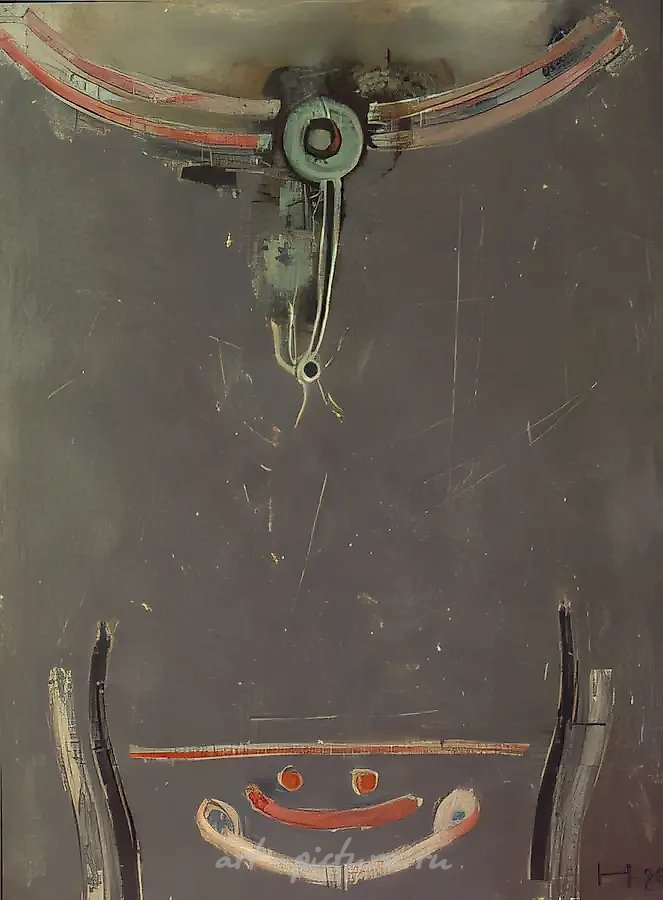 西伯利亚古代文字,1990年,布面油画,63×49厘米