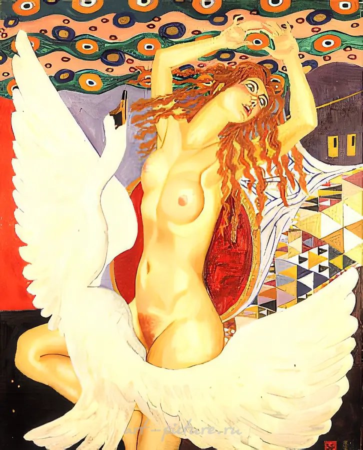 Леда и Лебедь, 1991, масло на холсте, 80x100. Собственность автора