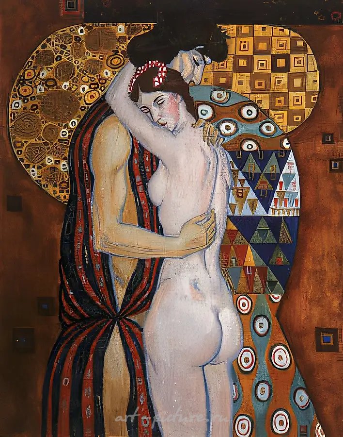Нежное прикосновение, 1989, масло и золото на холсте, 100x80. Частная коллекция, Нью-Йорк