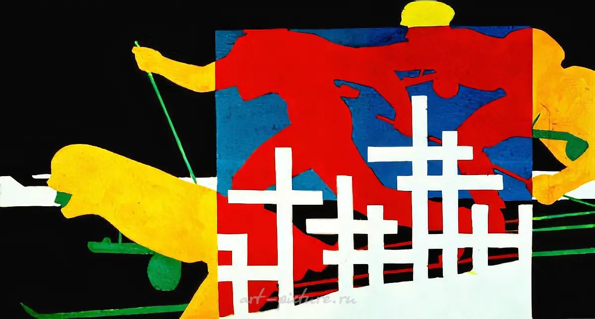 Война, 1964, холст, масло, 101x180. Собственность автора