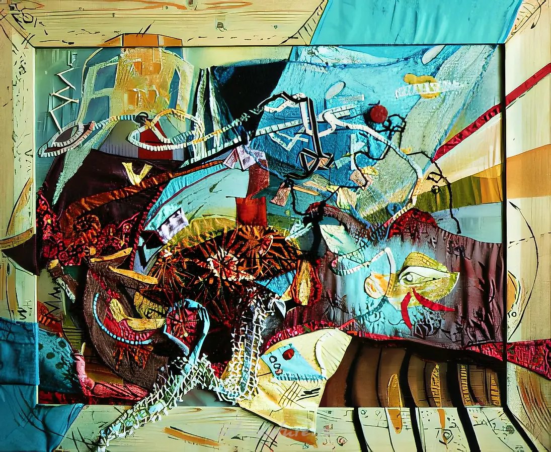 Композиция, 1991, коллаж, 90х84. Частная коллекция. Германия