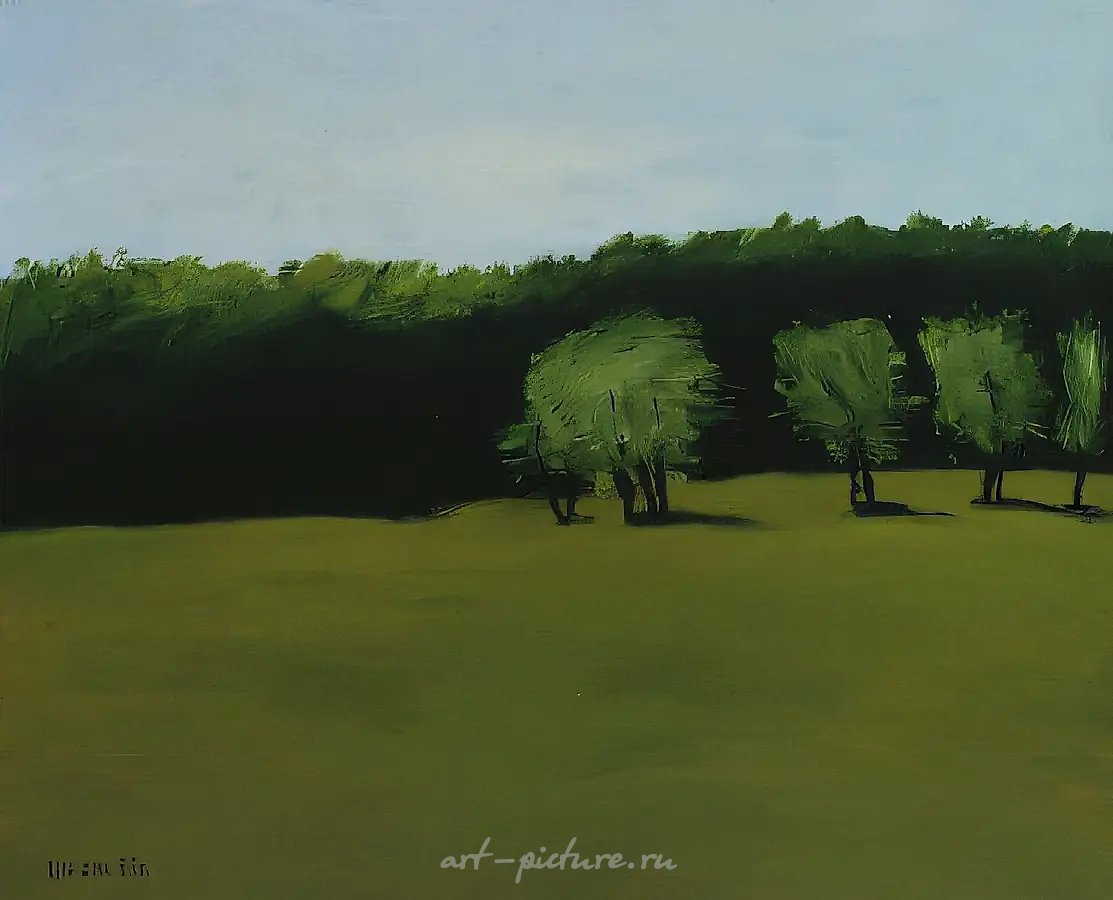 Зелень. Рязань., 1992, оргалит, масло, 70х60 Собственность автора