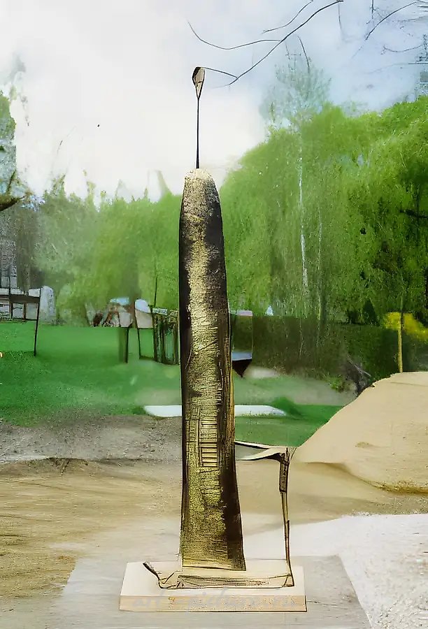 《散步-III》系列,1992年,青铜、地蜡,70×20×15厘米。作者自藏。