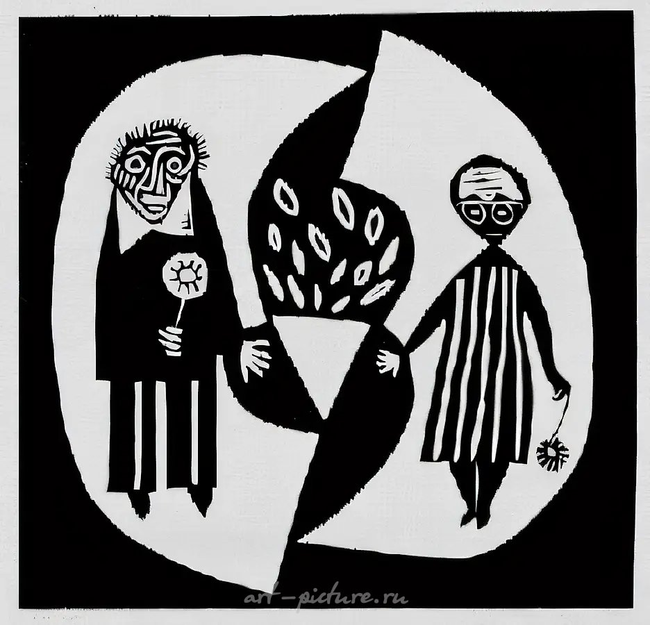 Супружеский портрет, 1983, гравюра, 100х100 Собственность автора