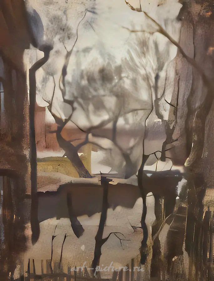 Оттепель, 1968, бумага, акварель, 101х135. Собственность автора