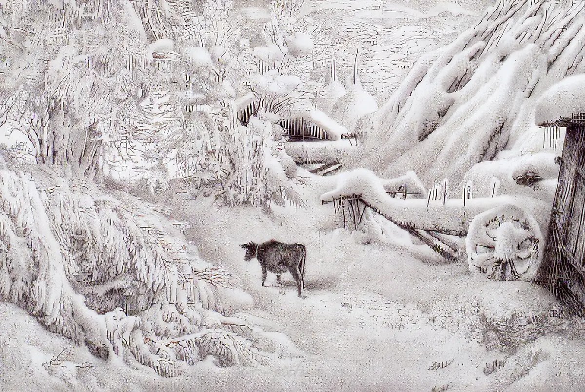 Зима в Имеретии. №2, 1988, бумага, офорт, 43х65. Собственность автора