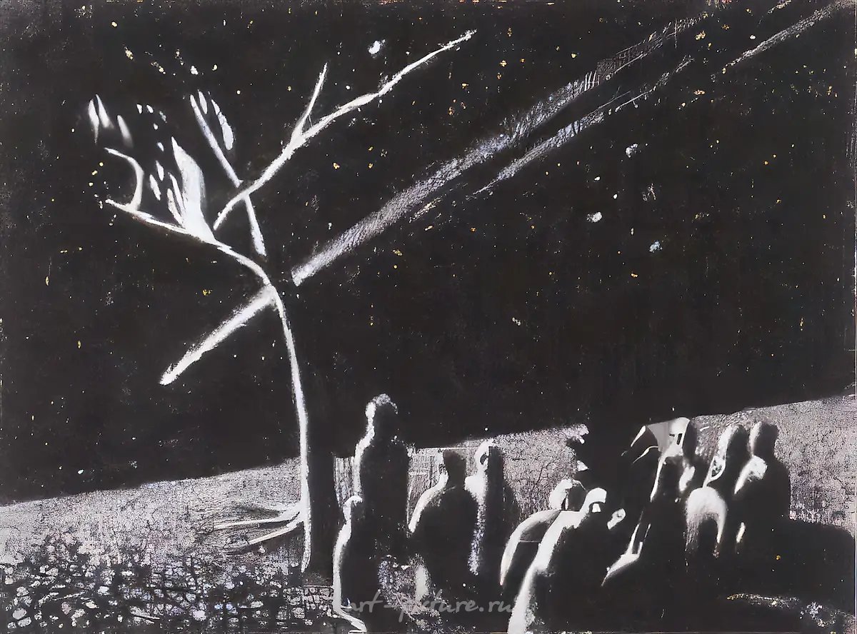 Комета Галлея, 1988, бумага, литографский карандаш, 21х30. Собственность автора