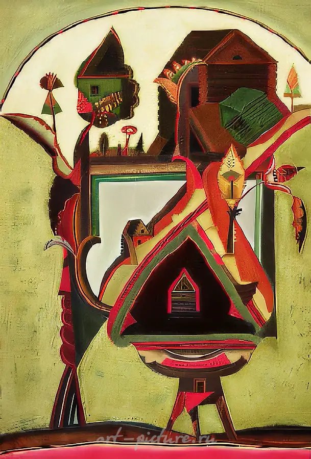 Пейзаж, 1992, холст, масло, 139х100 Частная коллекция. Дания.