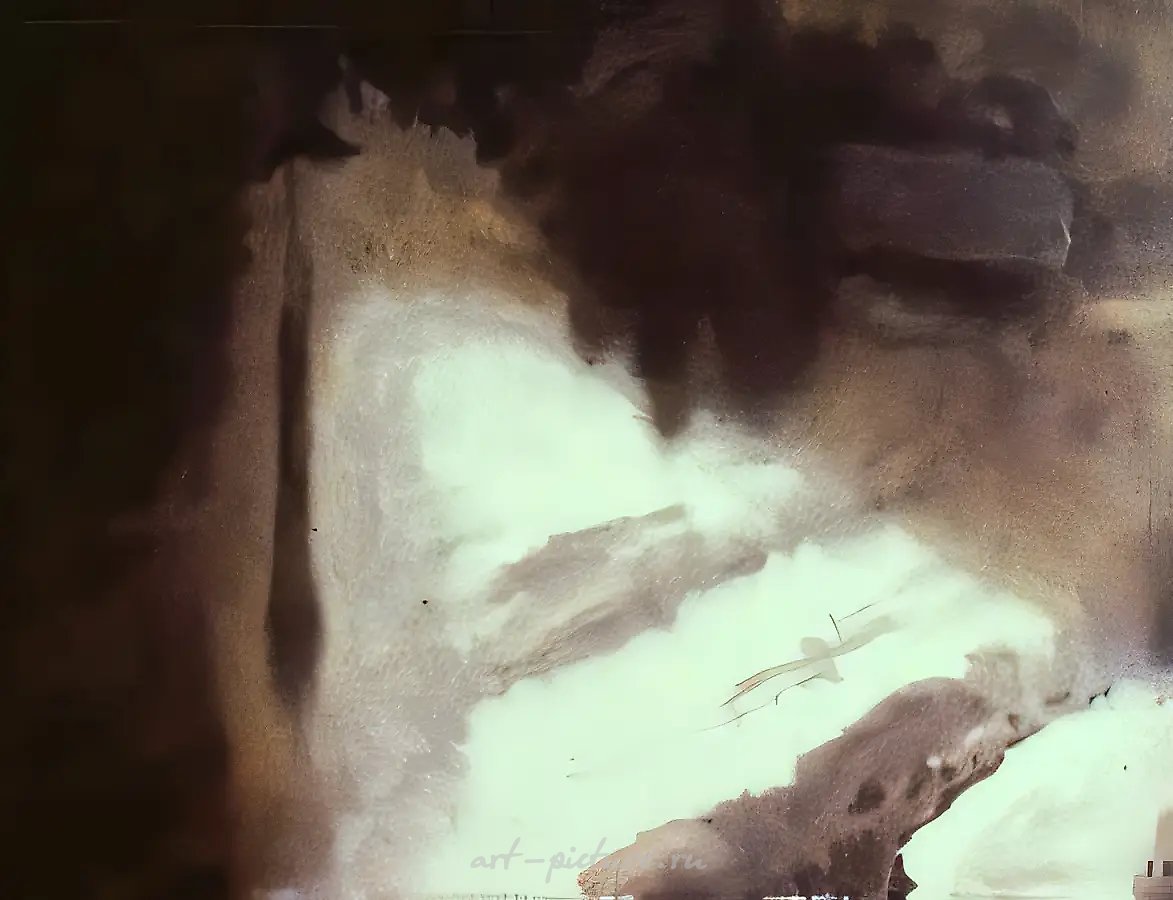 Фонарь в ночи, 1994, холст, бумага, краситель, 60х77