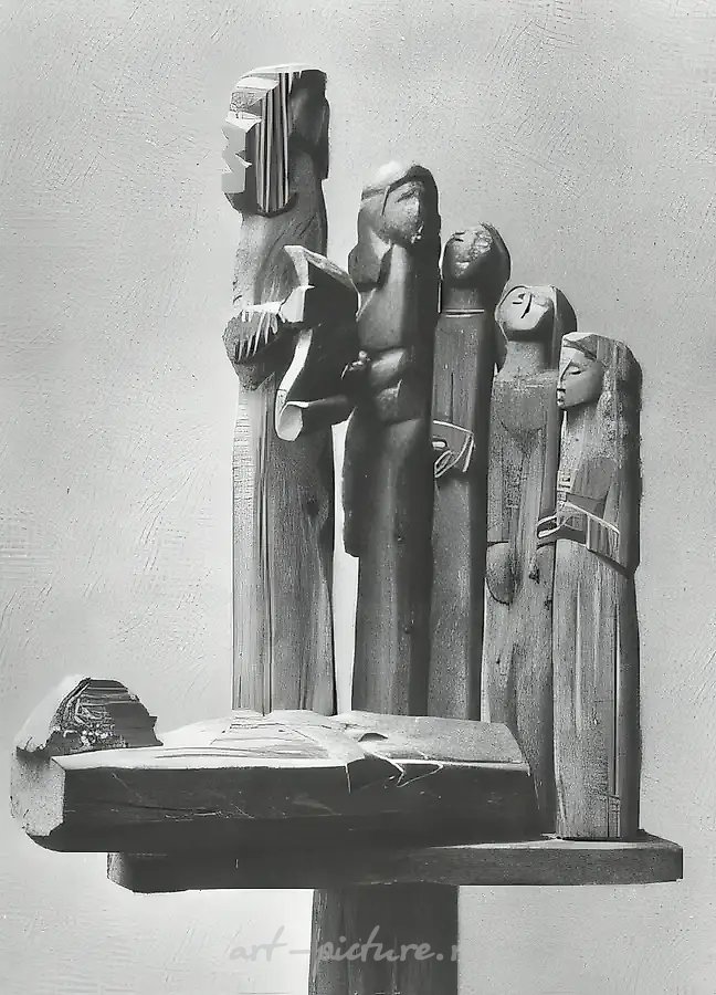 Реквием, 1970, дерево, 72х60х30. Собственность Государственной Третьяковской галереи. Москва