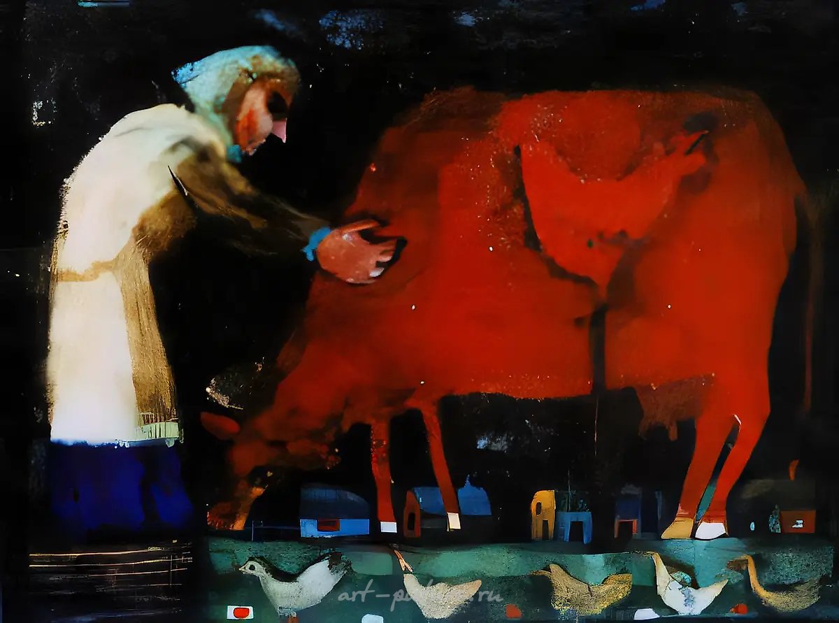 Моя любимая корова, 1991, холст, масло, 60х80. Собственность автора