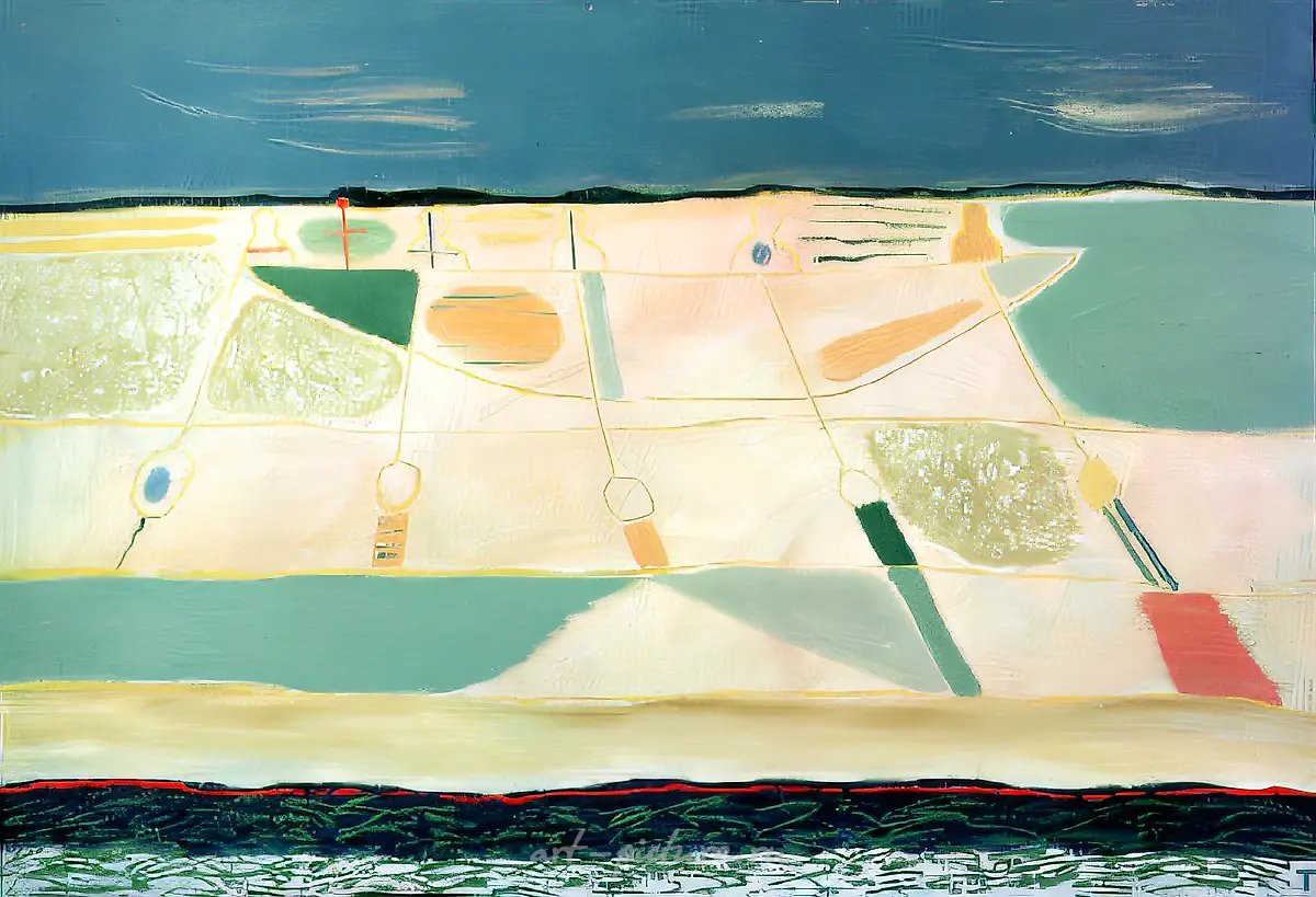 Лодка, 1990, холст, масло, 130х180. Собственность Государственной Третьяковской галереи. Москва