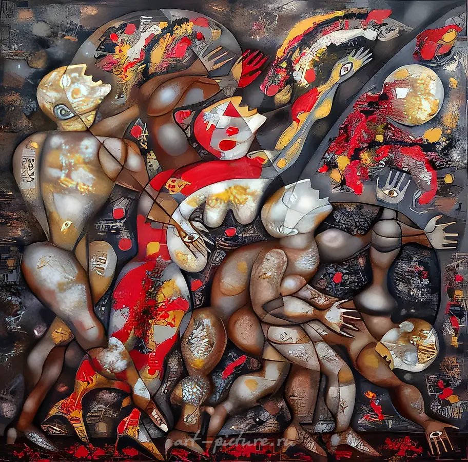 Слепые, 1992, холст, масло, 140х140