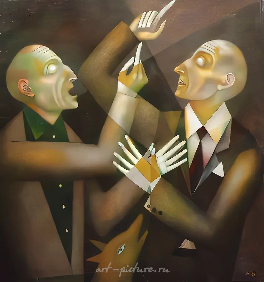 Слепые, 1992, холст, масло, 80х80