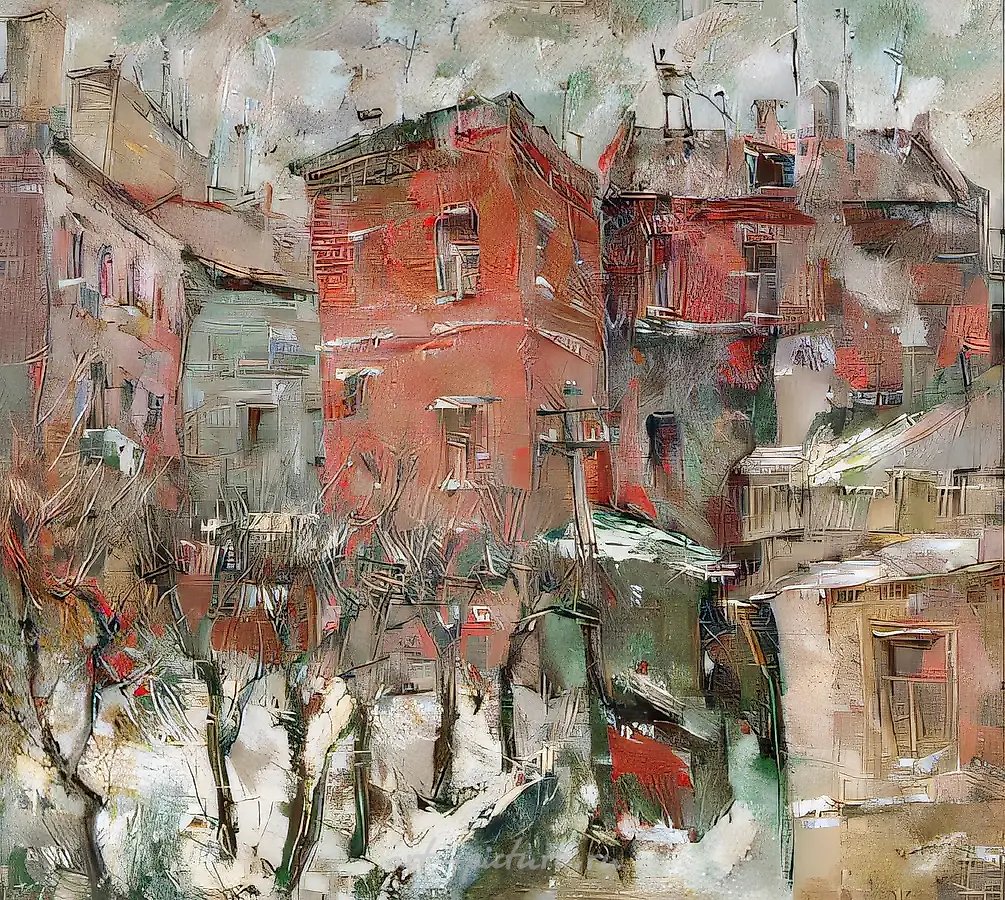Красные дома, 1991, холст, масло, 70х80. Собственность автора