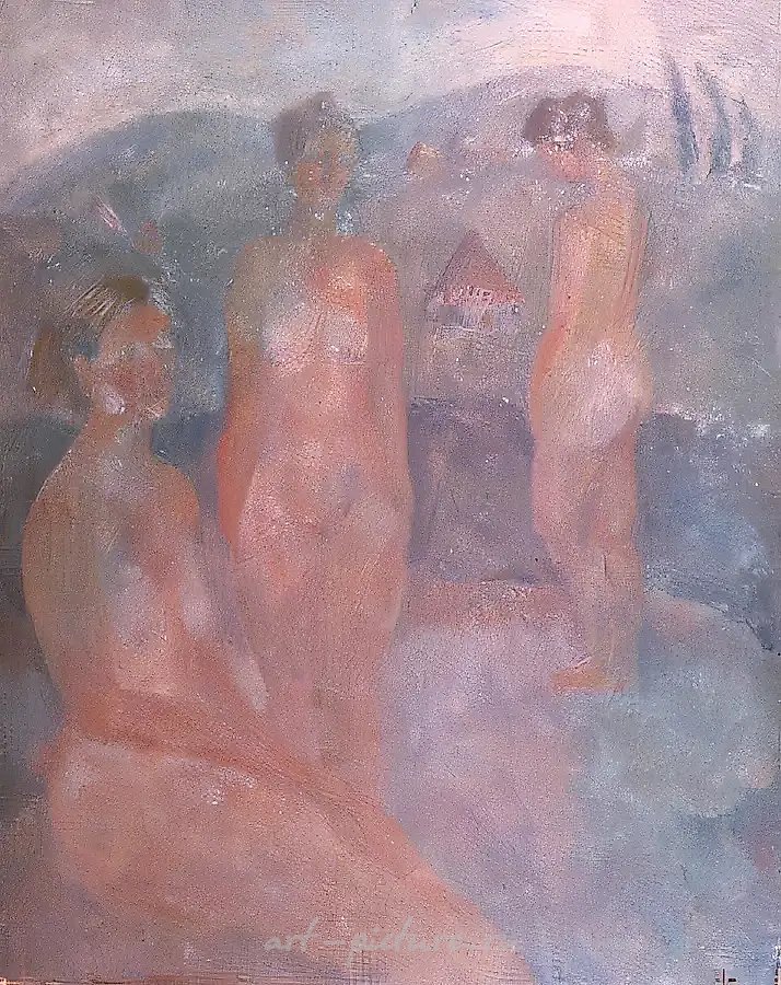 Обнажённые, 1972, холст, масло, 100х90. Собственность автора