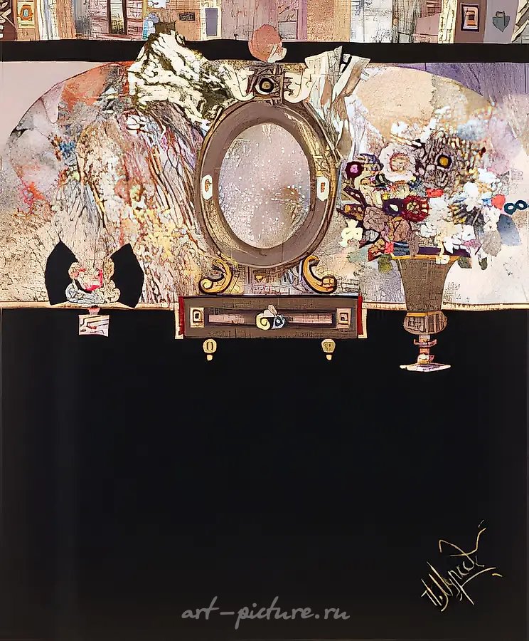 Минувшие сокровища, 1997, роспись по шёлку, ручная стёжка, 154x180 см. Собственность автора