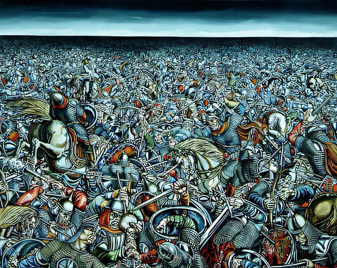 Битва, 1986, холст, масло, 120х80 Министерство культуры Турции