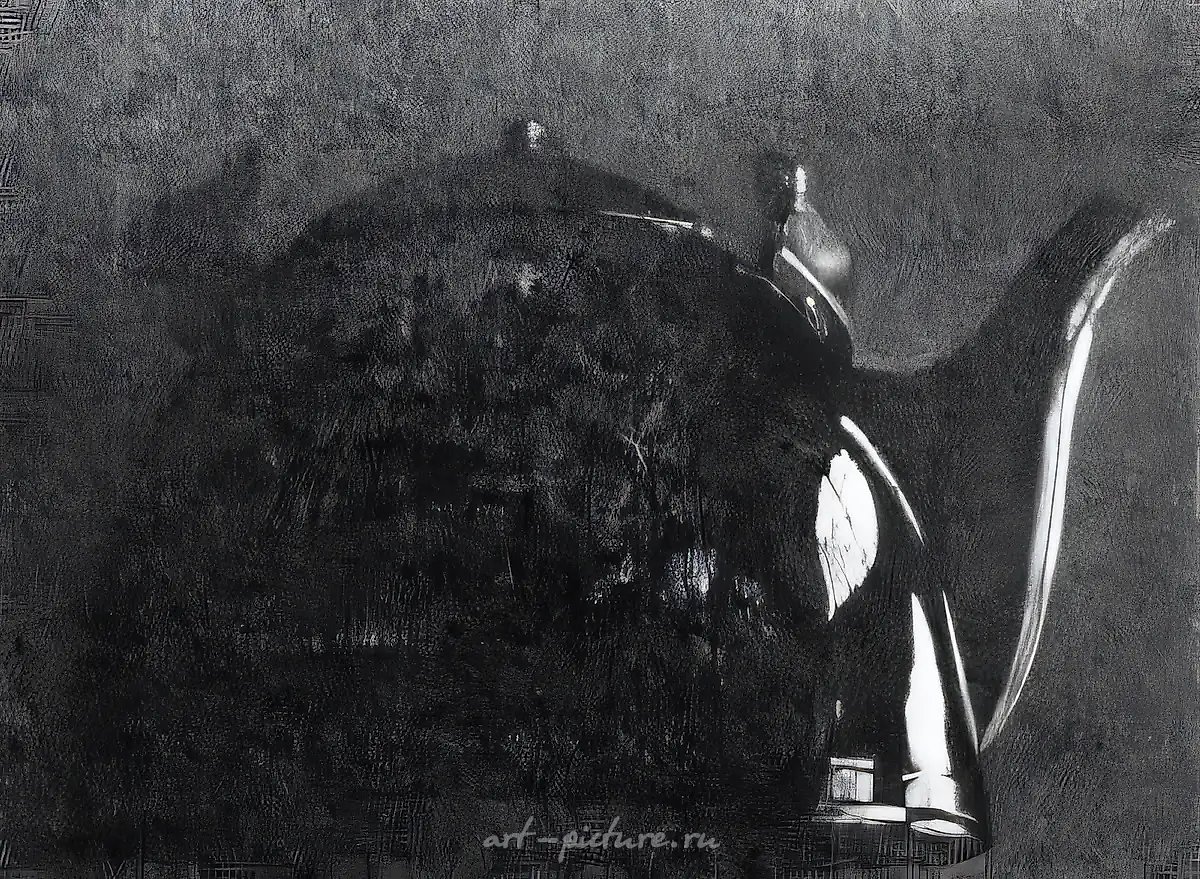Старый чайник, 1992, бумага, тушь, перо, 42х37 Собственность галереи "Арт Модерн". Москва.