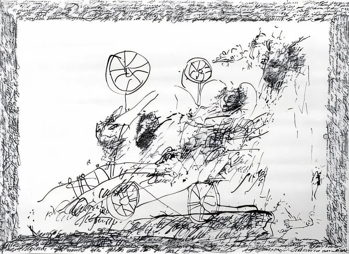 Без названия, 1966, бумага, тушь, 54х40 Частное собрание. Россия