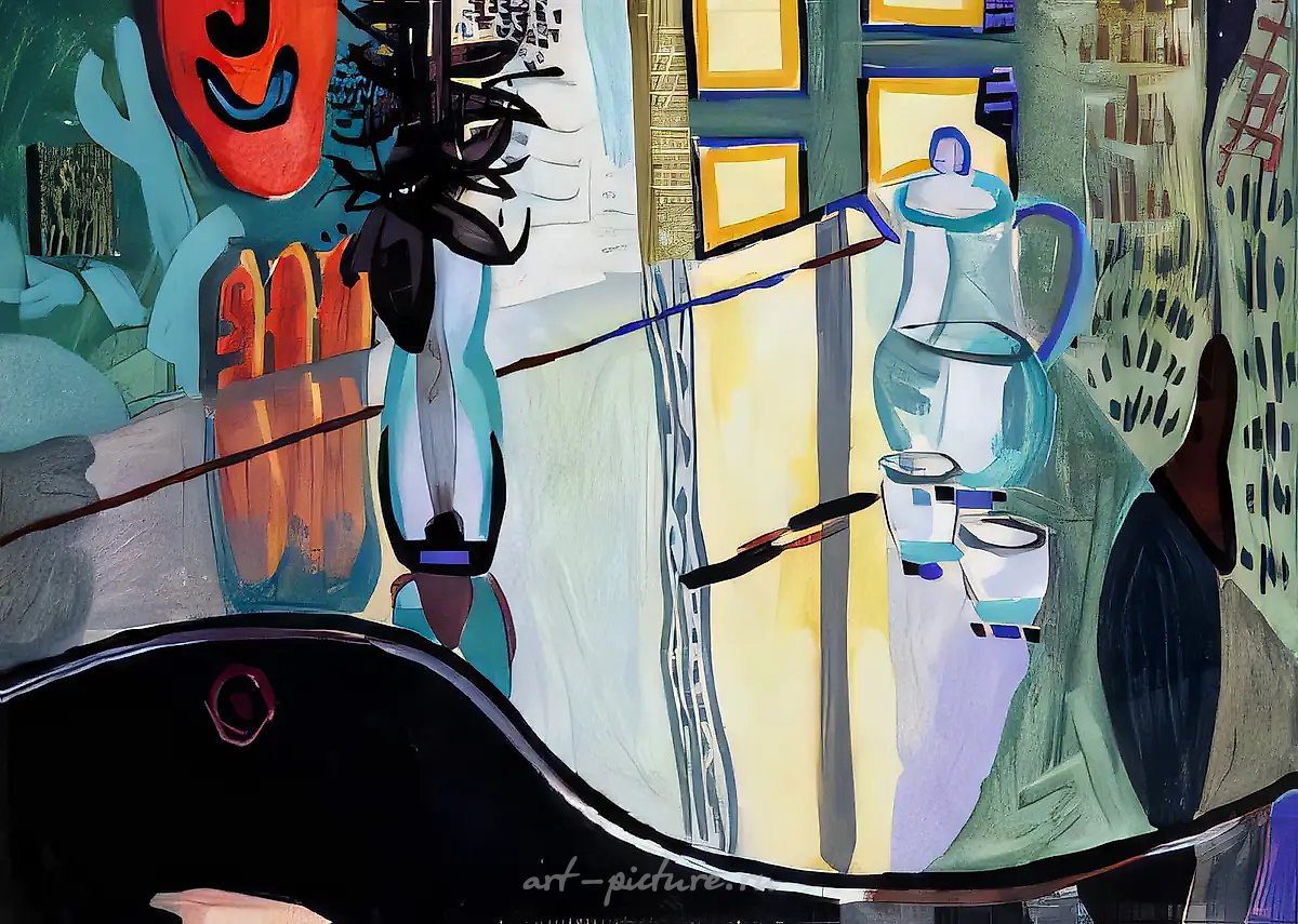 Натюрморт на пианино, 1989, холст, акрил, 50х70. Собственность автора