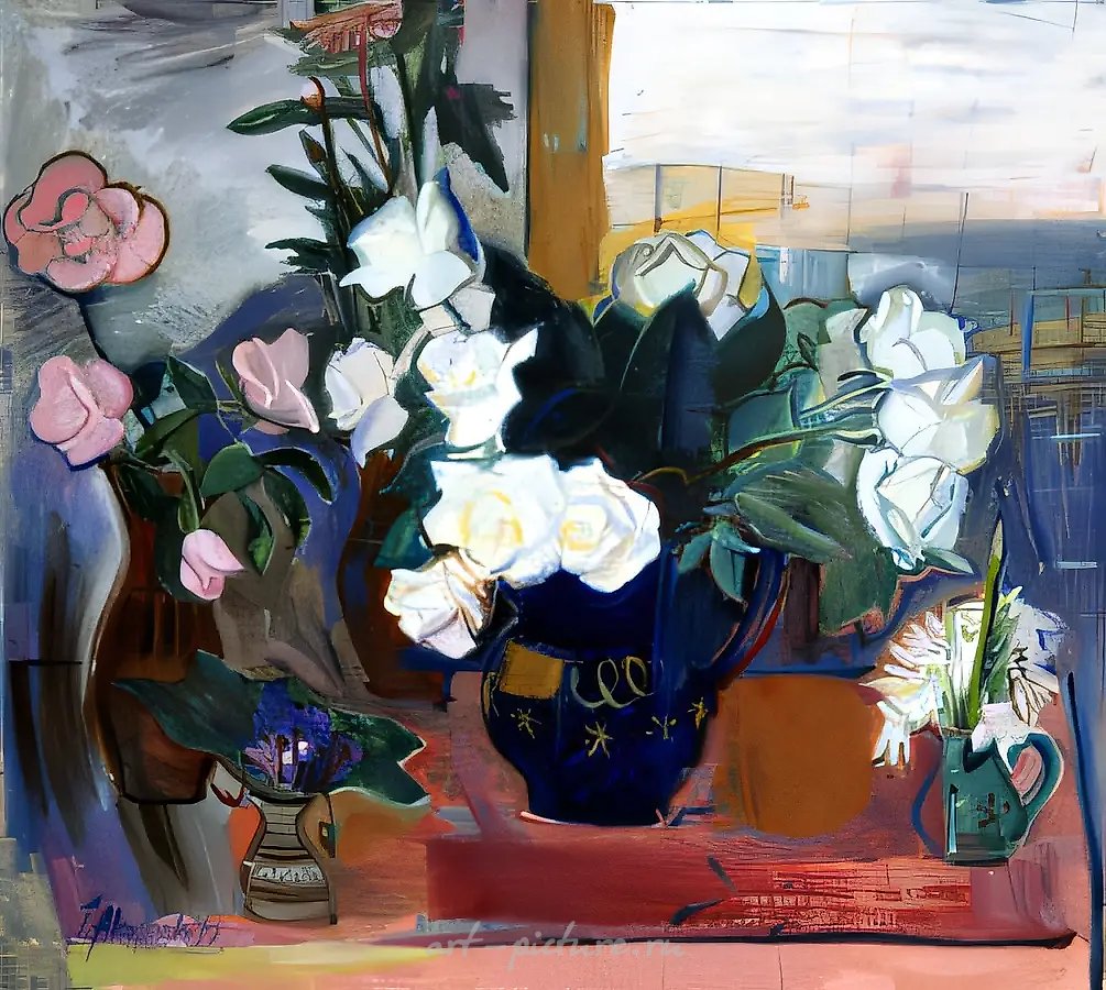 Цветы, 1995, холст, масло, 55 х 60 см Собственность автора