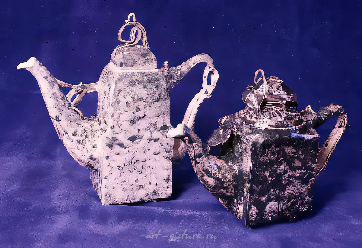 Зелёные чайники, 1994, фарфор, 19х19х7; 19х19х7. Частная коллекция. Москва