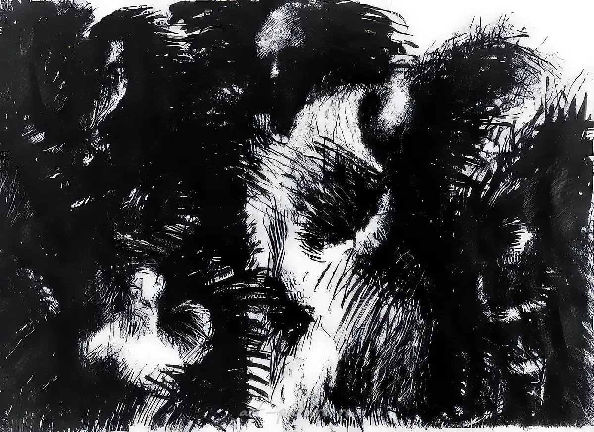 Из цикла "Сомнения Фауста". №8, 1980, Бумага, тушь, 43 х 61,5 см Собственность автора
