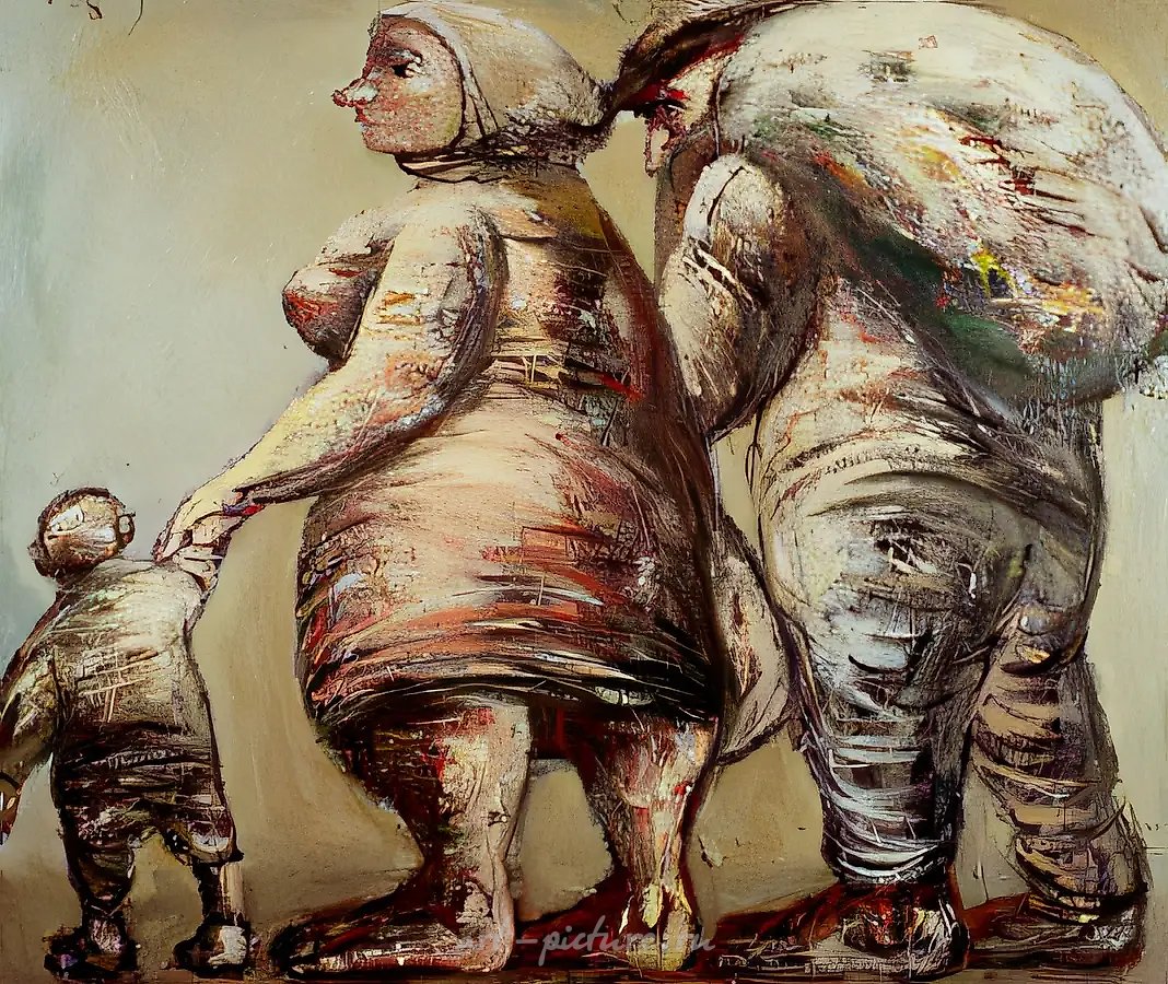 Изгнание из Рая, 1994, Холст, масло, 140х180 см Собственность автора