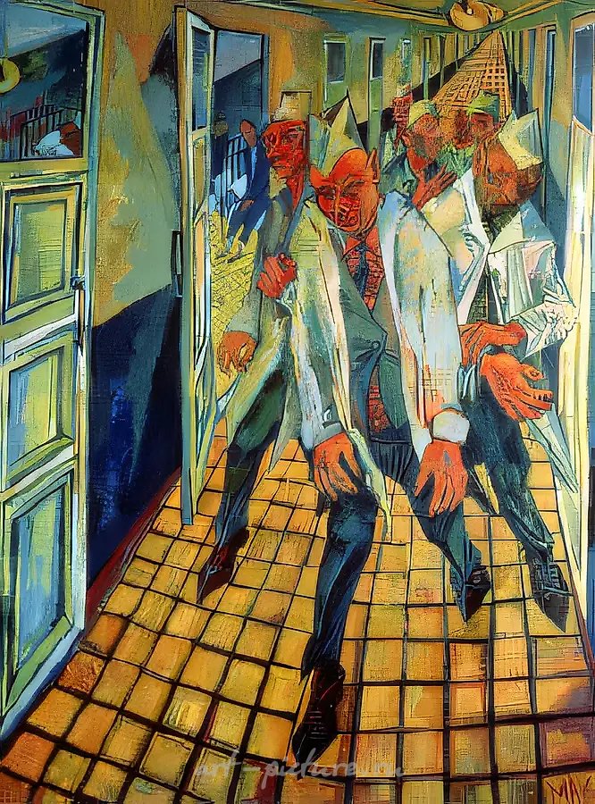 Утренний обход, 1987, холст, масло, 250х190 Kunsthalle Emden/Stiftung Henri Nannen, Эмден, Германия