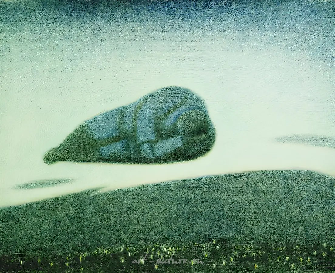 Объект. Из серии "Обитаемые пейзажи", 1990, Бумага, цв. карандаш, 75,2х90,1 см Собственность автора