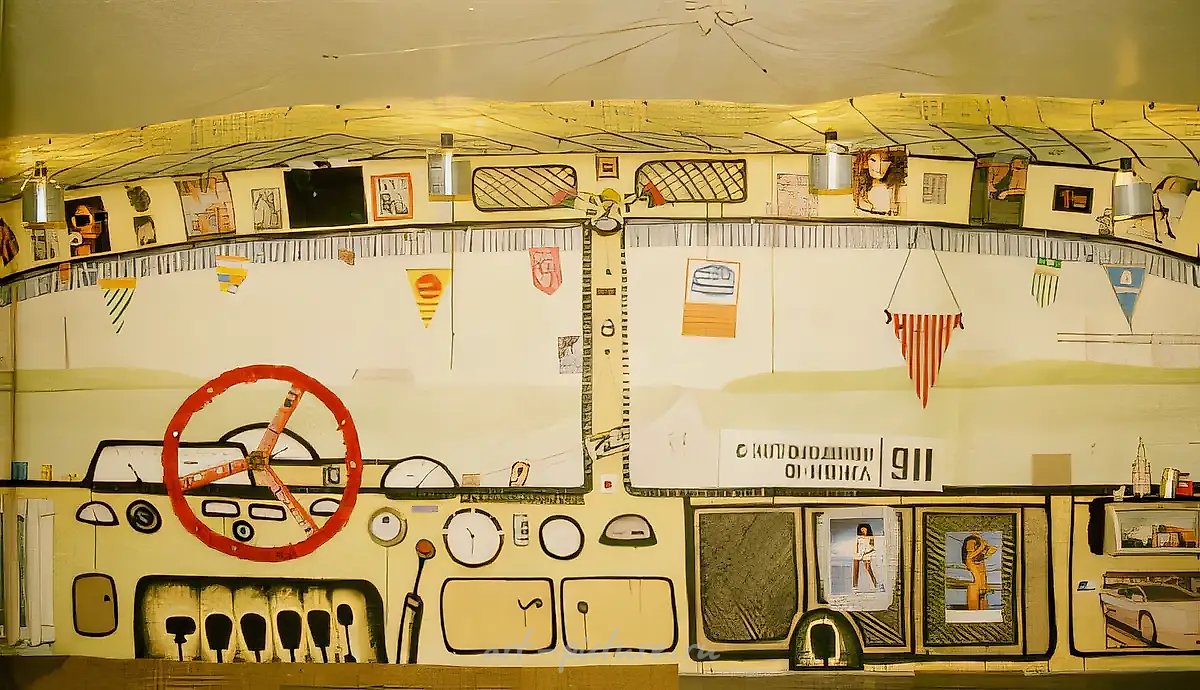 Кабина. Общий вид инсталляции, 1993, инсталляция, 200х700