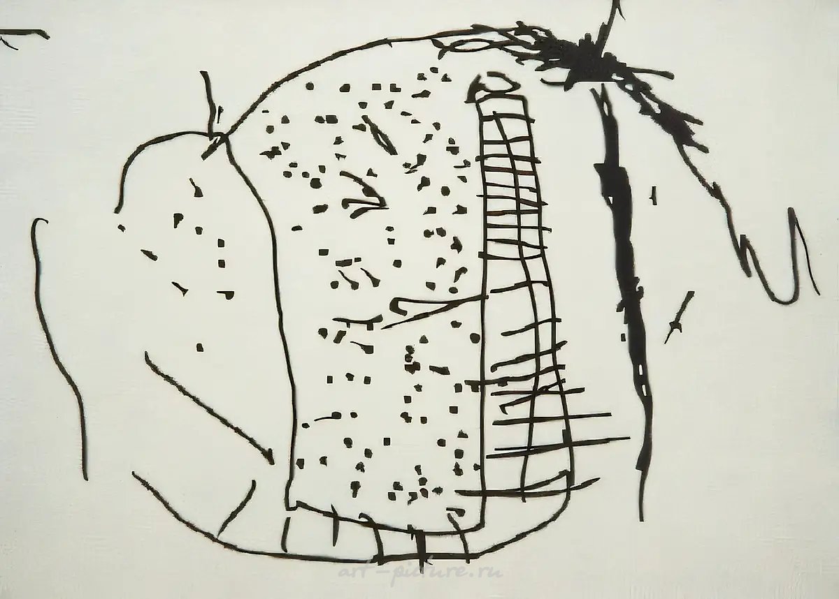 Без названия. Из серии "Образцы детских работ", 1993, Холст, масло, 50х70 см Собственность автора