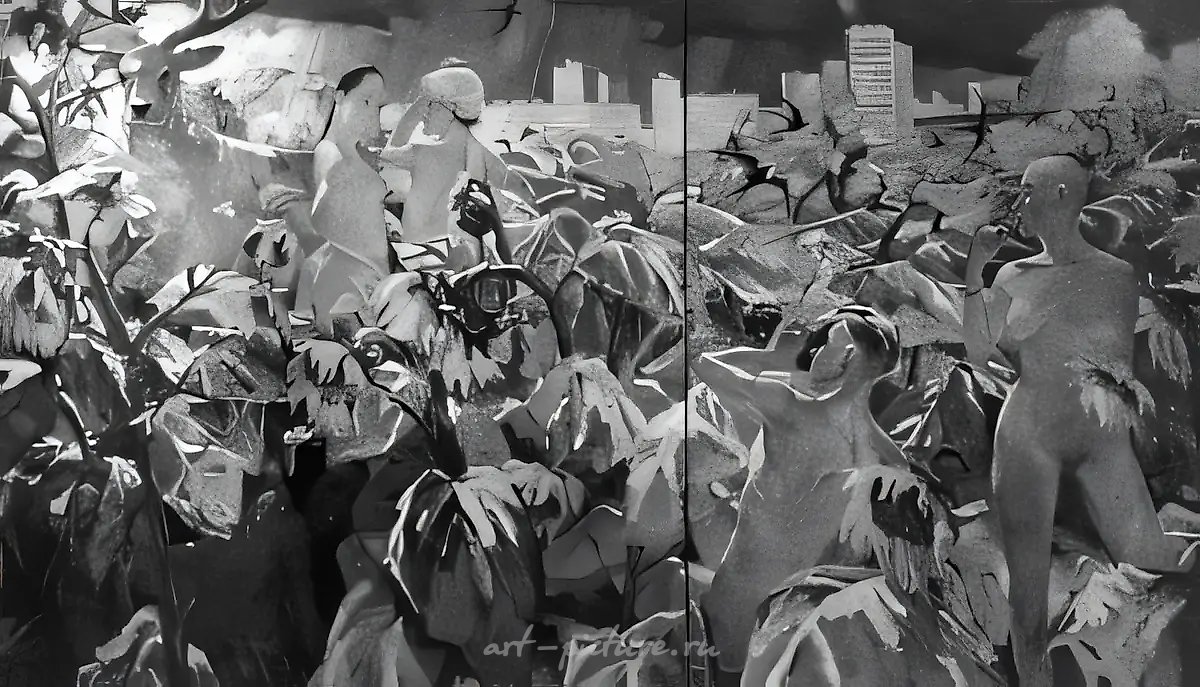 Бемби (совместно с В.Дубосарским), 1994, Холст, масло, 200 х 350 см Собственность авторов