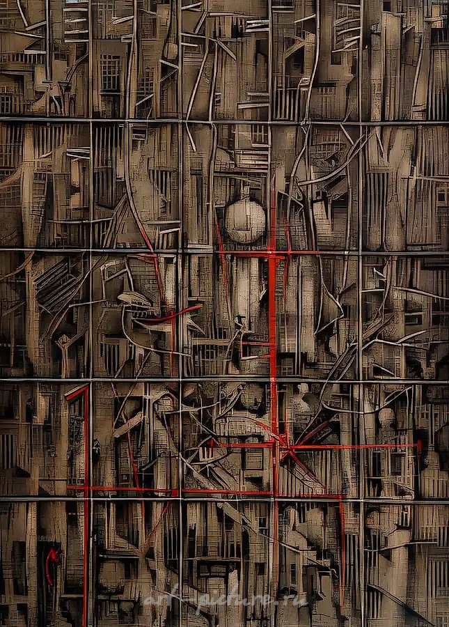 «Армагеддон», 1995, мат, ПВА, масло, 70x50. Собственность автора