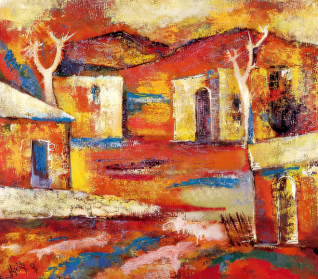 Красный пейзаж, 1993, холст, масло, 70 х 80 см Собственность автора
